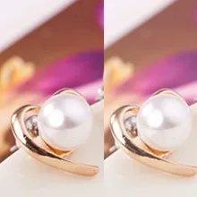 2016 New Fashion Jewelry Wholesale Factory Supplier Rose Gold Plated Pearl Stud font b Earrings b