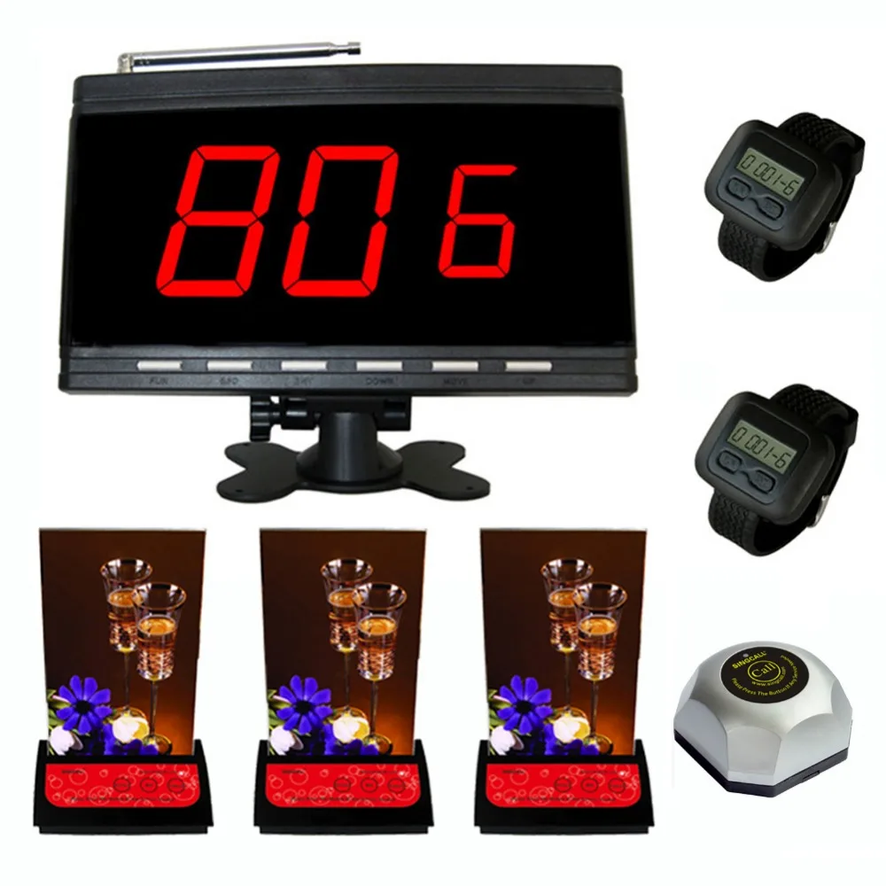 SINGCALL Paging Service System,Calling Bell Table Office, 3pcs Beepers