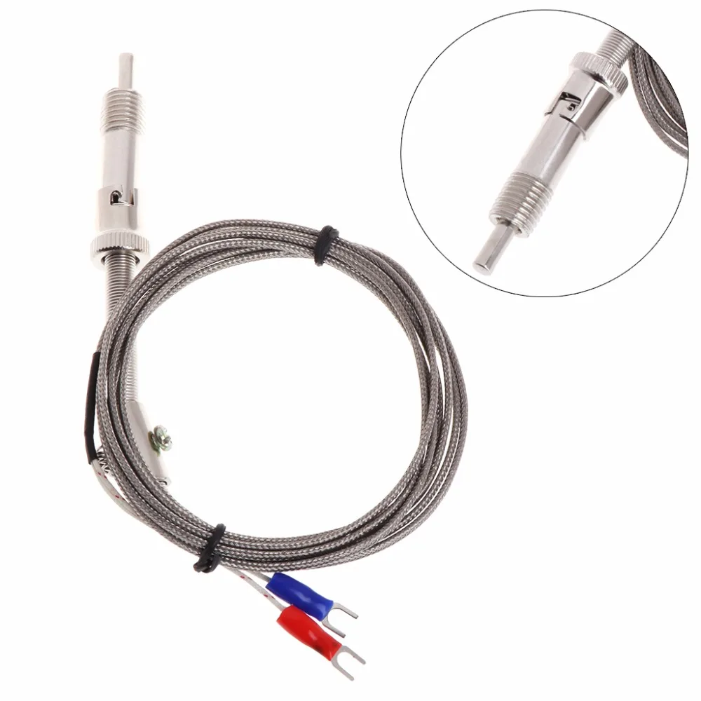 

Temperature Sensor K Type Thermocouple Bayonet Compression Spring with 2m Cable Wire for Temperature Controller