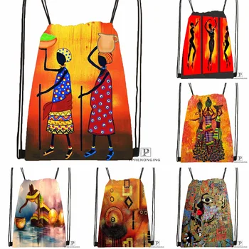 

Custom ABSTRACT AFRICAN DANCERS Drawstring Backpack Bag Cute Daypack Kids Satchel (Black Back) 31x40cm#180531-03-20