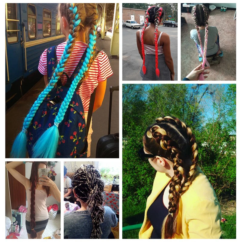 Miss Wig 82 inch 165g Synthetic Braiding Hair Jumbo braids Crochet Braids Hair Extensions Hairstyles Pure Color Miss Wig 82 inch 165g Synthetic Braiding Hair Jumbo braids Crochet Braids Hair Extensions Hairstyles Pure Color