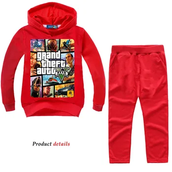 Z&Y 2-14Years Grand Theft Auto Gta V 5 Clothing Set Hoodie and Pants Set Toddler Boys Clothing Kids Tracksuit Sportsuit Outfit 2