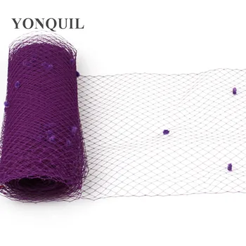 

Free Shipping purple 5 yards per lot Birdcage veil with dot 45CM Width Russian Veiling Netting wedding dot veils LDV001