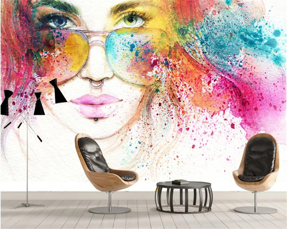 Custom Wallpaper Beibehang Mural Painting Watercolor Background-Wall Parede Beauty