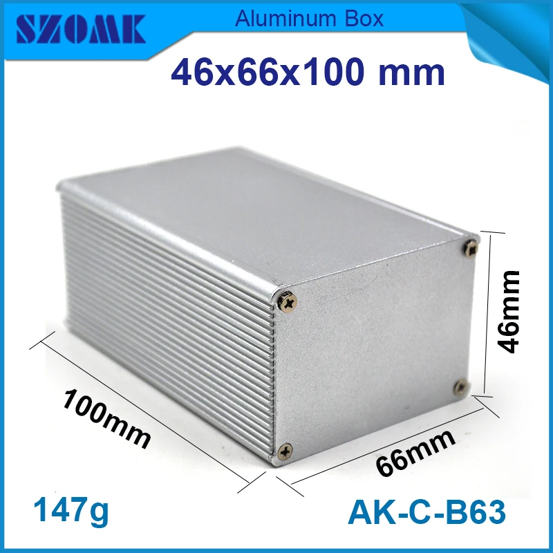 

1 piece free shipping aluminum enclosure project box extruded aluminum enclosures 46(H)x66(W)x100(L) mm