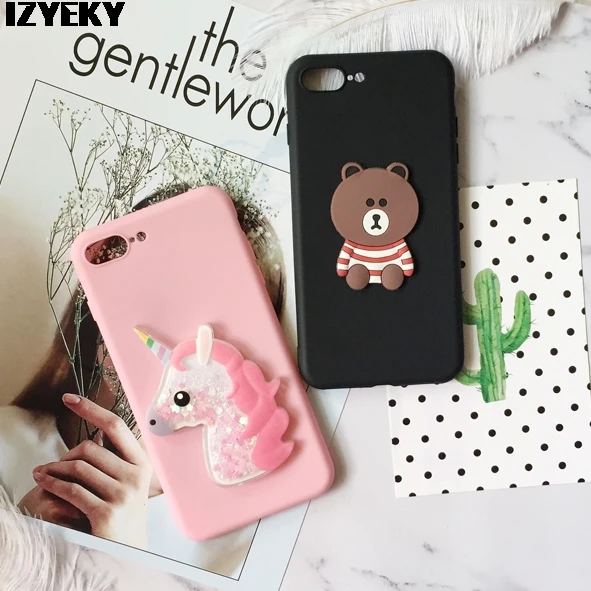 

IZYEKY for Xiaomi mi mix 2 phone case Liquid Glitter Quicksand unicorn 3D cartoon Squishy cat cover for Xiaomi mix 2 Mi Mix2