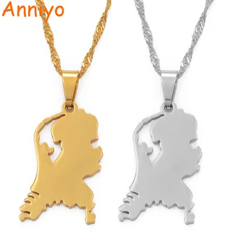 

Anniyo Nederlanden Map Stainless Steel Pendant Necklaces for Women Girls Gold Color Dutch Jewelry Netherlands Maps Gift #110021