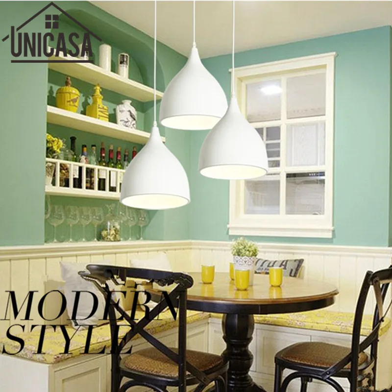 Vintage Bar Pendant Lights loft Hotel Lamp Wrought aluminum Industrial white Metal Kitchen Island Lighting Fixtures Antique