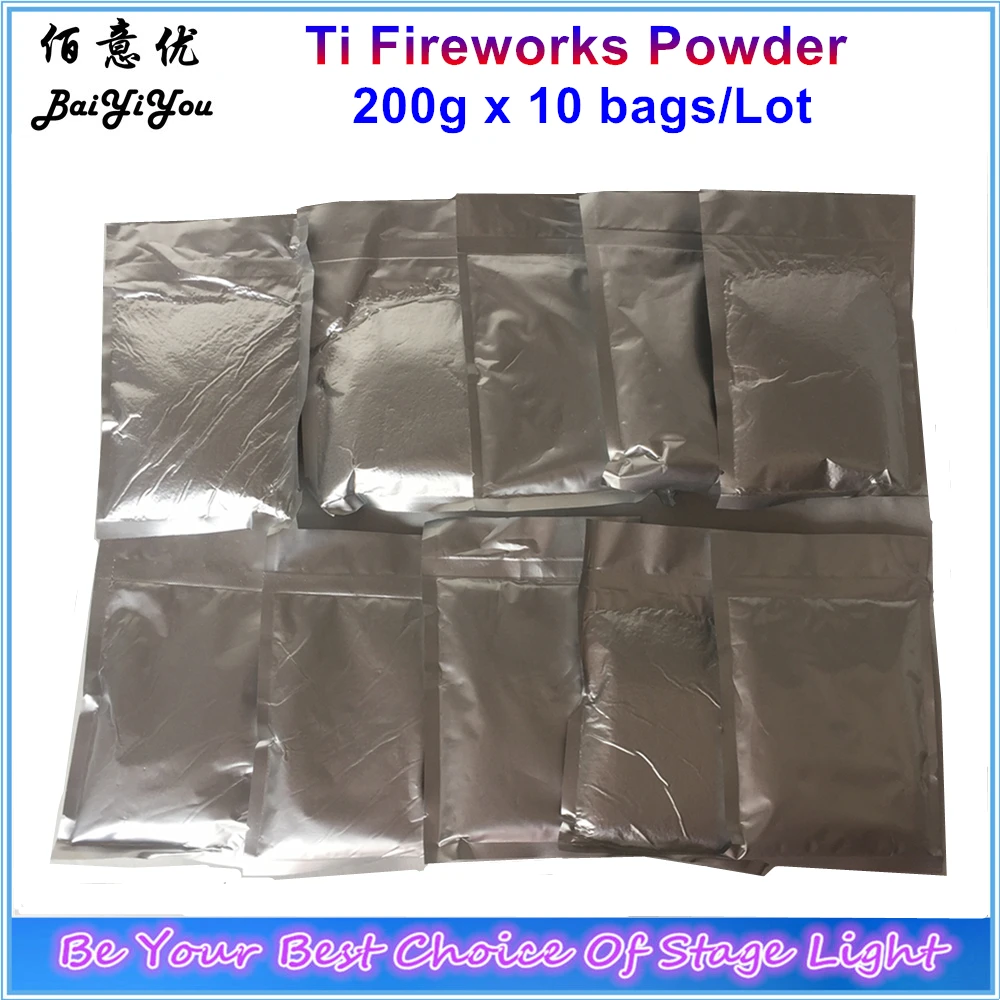 

10bags Ti Powder 200g/Bag Titanium Metal Powder For Cold Spark Fountain Fireworks Sparkular Machine Consumables Powder MSDS