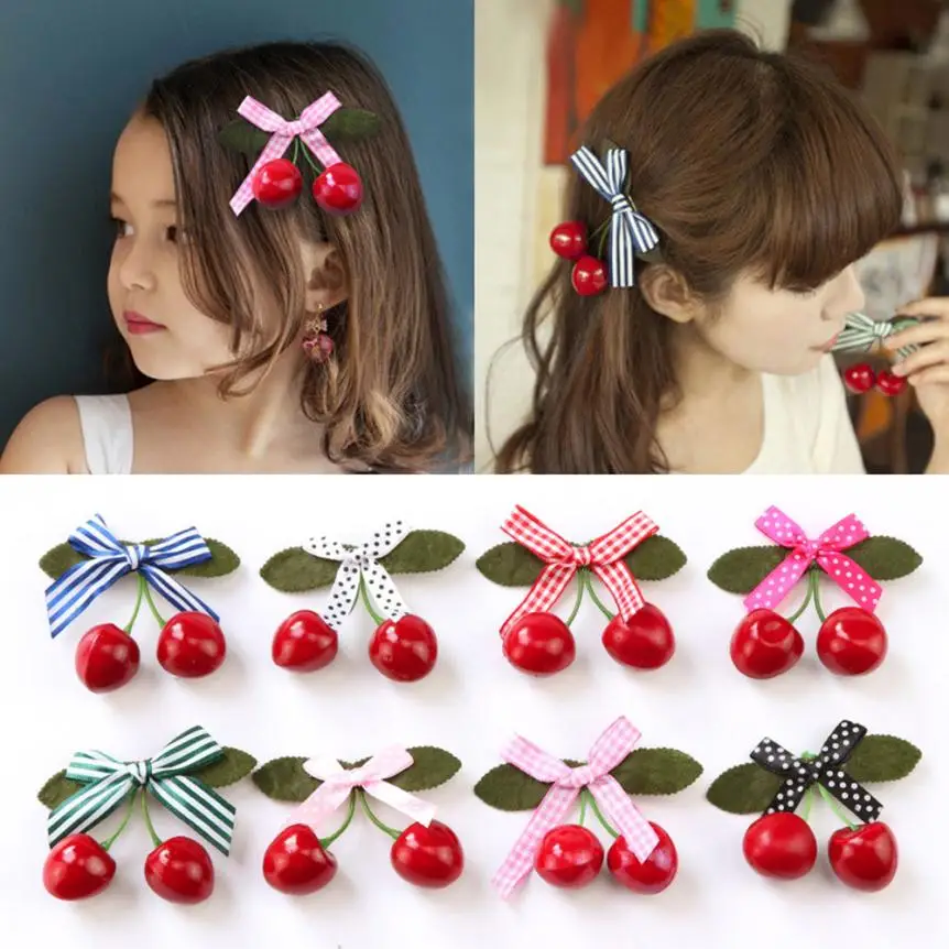 

2019 Cute Kids Infant Baby Girl Hair Clip Cartoon Cherry Hairclip Hairpin baby headbands for girls 7.19