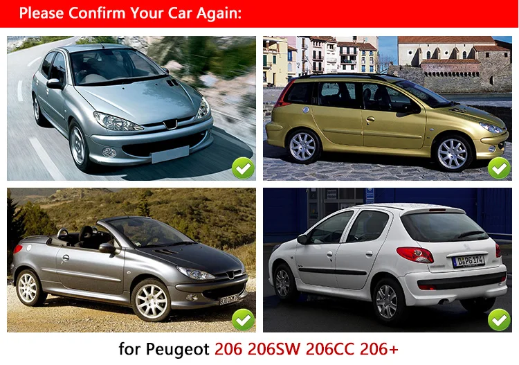 Для Peugeot 206 хромированные дверные ручки крышки 206sw 206cc + Автомобильные аксессуары