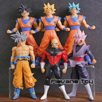 

Dragon Ball SUPER Son Goku Ultra Instinct Super Saiyan God SS Gokou Black Jiren PVC Figures Toys 6pcs/set