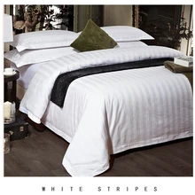 Белую полоску 3/набор постельного белья(4 единицы): пододеяльник покрывало наволочки) queen Twin Размеры для дома/отеля(Прямая