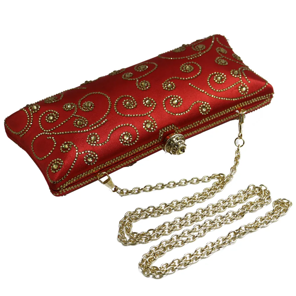 Cartera de mano Roja Italiana para mujer, bolso de mano de noche fiesta, nupcial, de cristal, real/dorado - AliExpress Maletas y bolsas