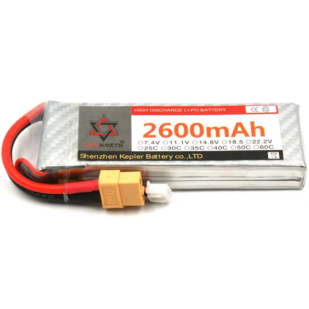 

2s 7.4v Lipo Battery 2600mAh 35c Li-Polymer Battery For RC Car Plane Boat Helicopter Airplane Truck Tank