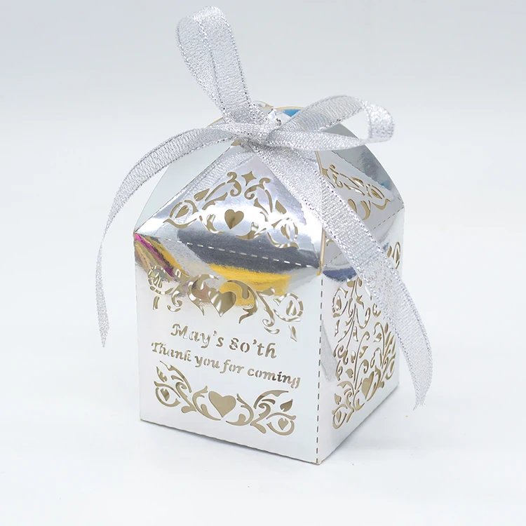 

Love vines gorgeous laser cut wedding small cake candy box with laser name