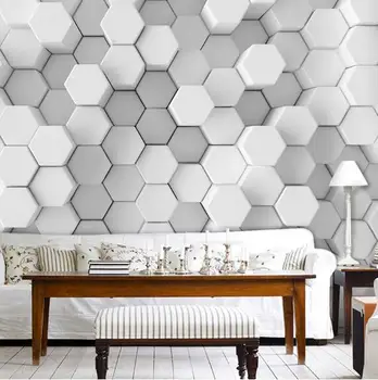 

Custom Photo Wallpaper 3D Stereo White Geometry Mural Modern Simple Living Room Study Abstract Art Wallpaper Murales De Pared 3D