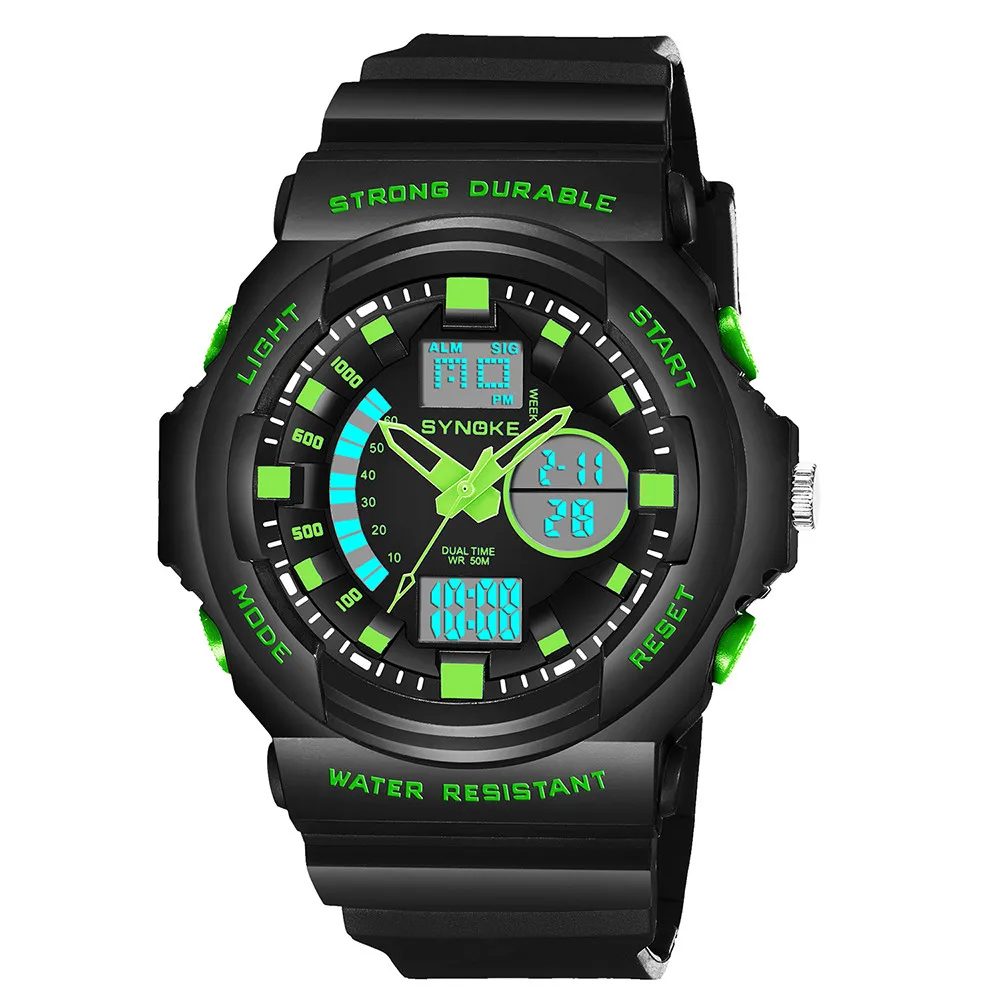 

SYNOKE Men's Multi Function Military Sports Watch LED Digital Dual Movement watch Masculinity Sport Watch Luxury brands