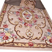 Шерстяные Ковры лососевого цвета цветочный большой размер пользовательского Европейский стиль ковер с Эко-друг вкус Сгущает мат шерстяной ковер