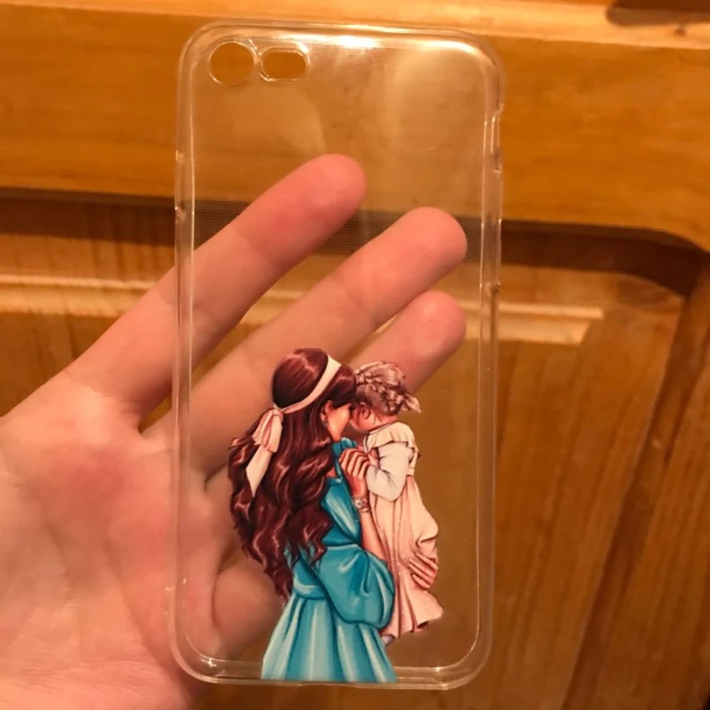 Модный чехол для мамы и дочки queen IPhone X XS Max XR 8 7 6 6s Plus 5 5S SE прозрачный силиконовый