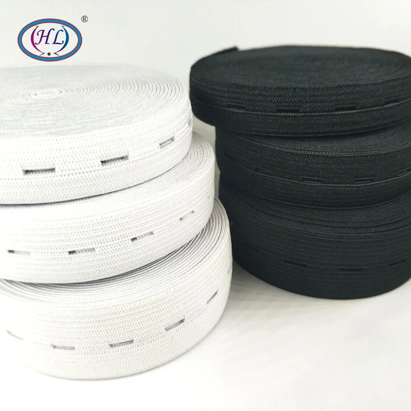 

HL 3 Meters 15/20/25MM DIY Sewing Accessories Button Hole Knit Elastic Bands Ribbon Tape White/Black Wire Webbing