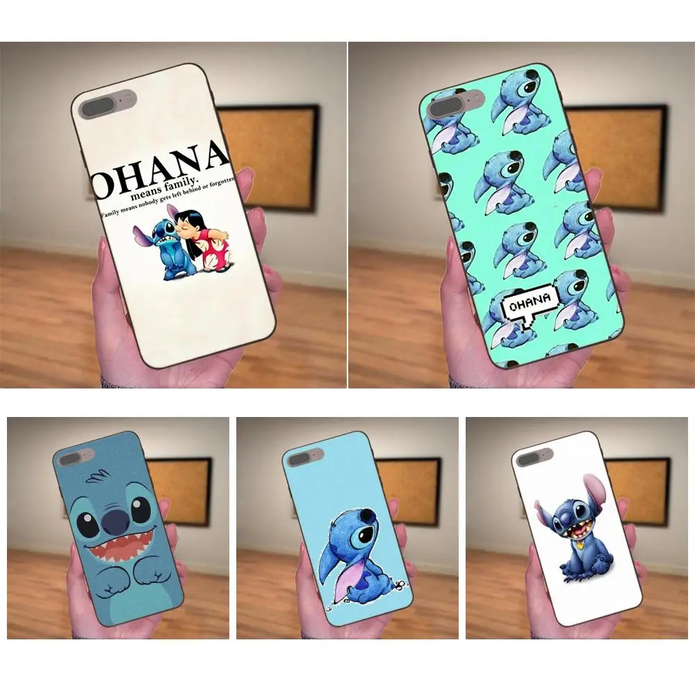 Мягкий Силиконовый ТПУ Черный протектор для Apple iPhone X XS Max XR 4 4S 5 5S SE 6 6S 7 8 Plus Lilo & Stitch