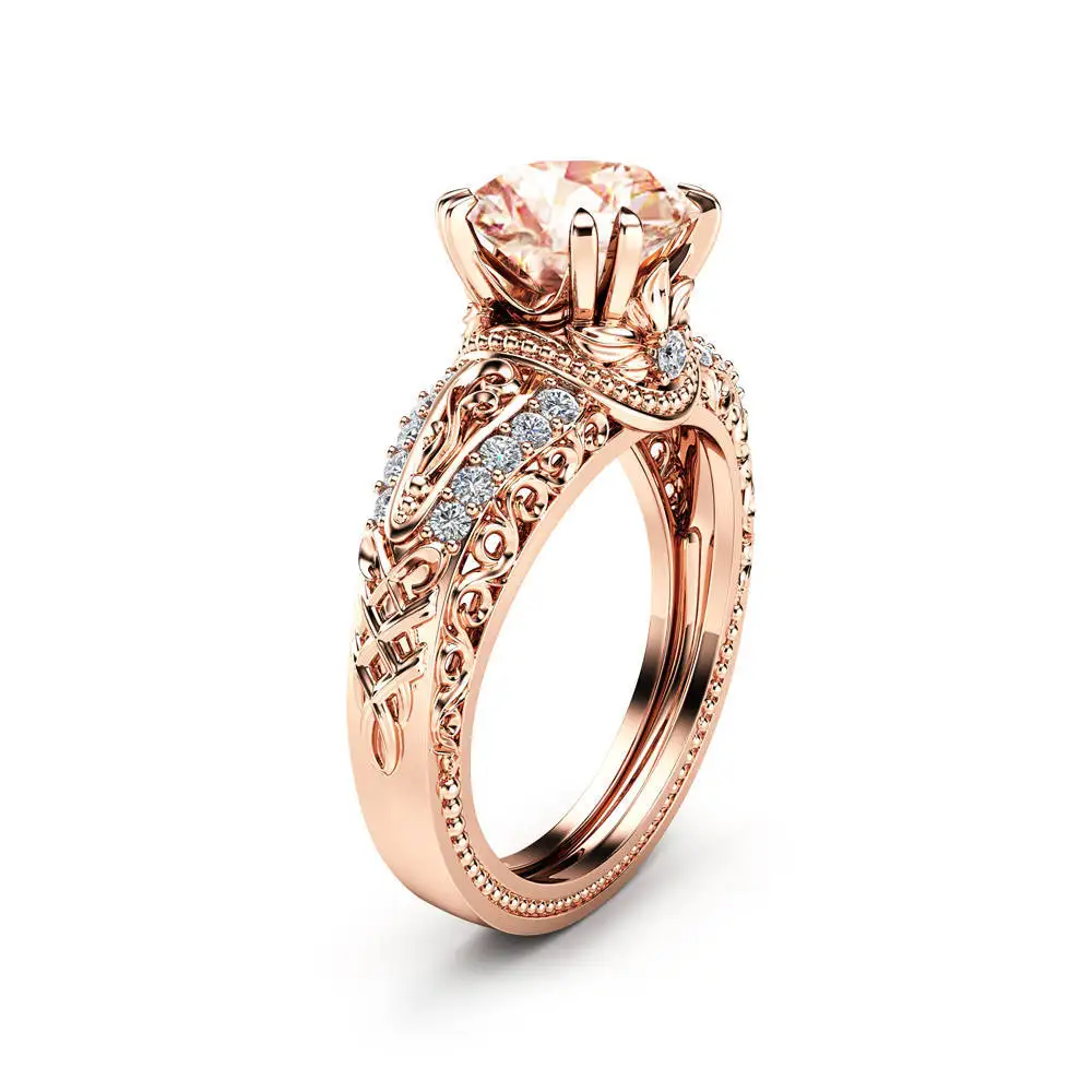 MJARTORIA Boho Sunflower Flower Rose Gold Silver Engagement Rings For Woman Female Cubic Zircon Ring Wedding Party Jewelry | Украшения и
