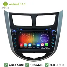 Quad Core Android 5.1.1 2Din 7″ HD 1024*600 WIFI Car DVD Player Radio Stereo Screen For HYUNDAI Verna Accent Solaris 2011-2014