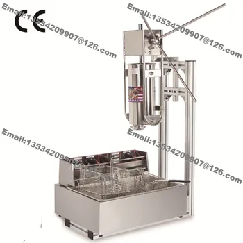 

Free Shipping Commercial Use Manual 5L Spanish Doughnut Churro Maker Machine + 12L Electric Deep Fryer + Churros Filling Machine