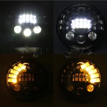 

5-3/4" 5.75" Round LED left right diversion Headlight for Harley Davidson SuperLow XL883L Iron 883 XL883N