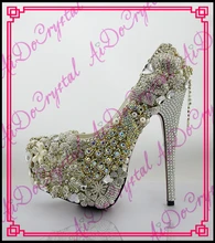 Aidocrystal marke schuhe frau high heel benutzerdefinierte weiblichen edlen diamant hochzeit schuhe sexy mode frauen high heels kleid schuhe