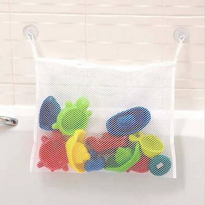 

Children's Bath Water Toy Bag Baby Mesh Toy Bag Strong Suction Cup Bathroom Hanging Collecting Toys Bag Size 34 * 45CM