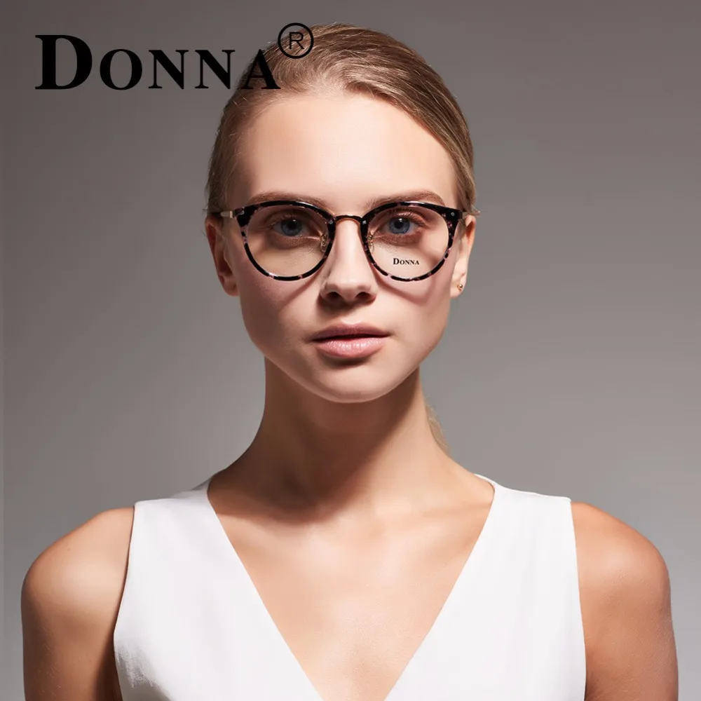 DONNA Women Optical Prescription Glasses Frame Clear Lens Anti Blue