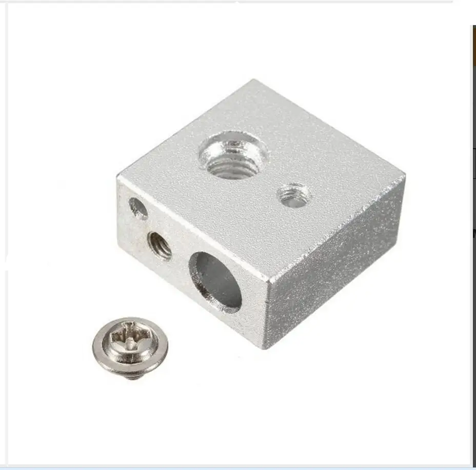 

DuoWeiSi 3D Printer Parts 20*20*10mm Heated Block for MK7 MK8 Aluminium 3D Printer Nozzle Head Heating Block Blasting Oxidation