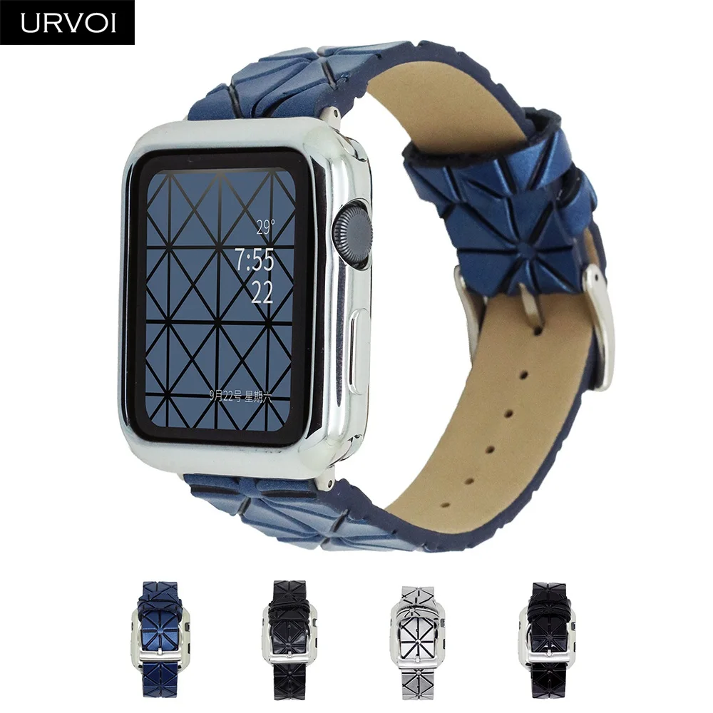 URVOI ремешок для apple watch series 5 4 3 2 1 iwatch из искусственной кожи с геометрическим узором