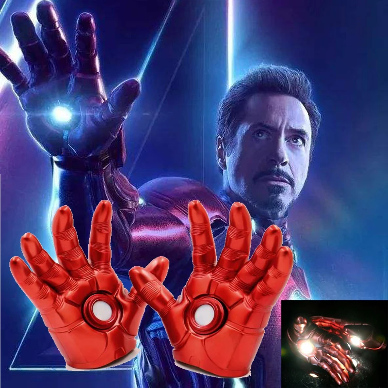 

Avengers 4 Endgame Iron Man Glove Superhero Iron Man Mark 3 Gloves with LED Light PVC Action Figure Toy Adult child prop Gifts