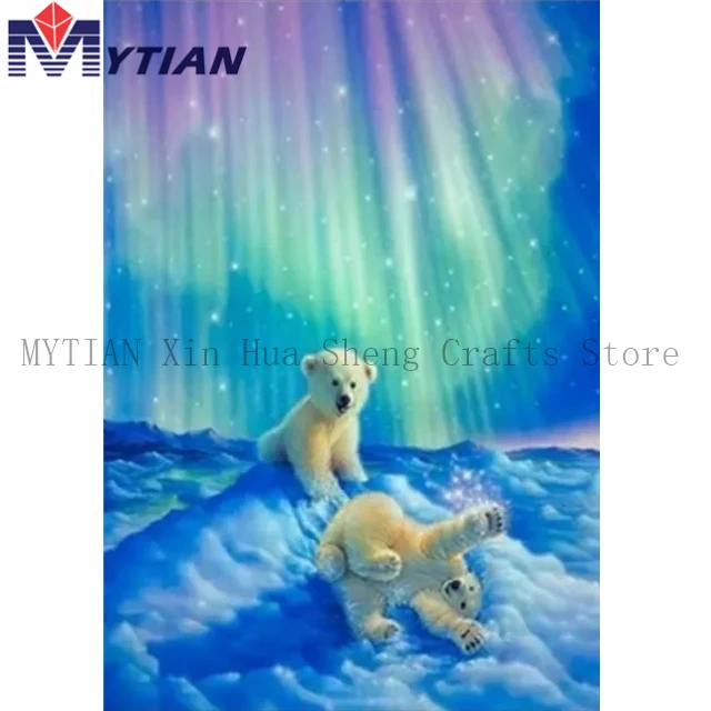 MYTIAN peinture diamant thème ours polaire, débutants 5D, broderie thème  arctique, facile et rapide, artisanat fait à la main, décoration, points de  croix | AliExpress