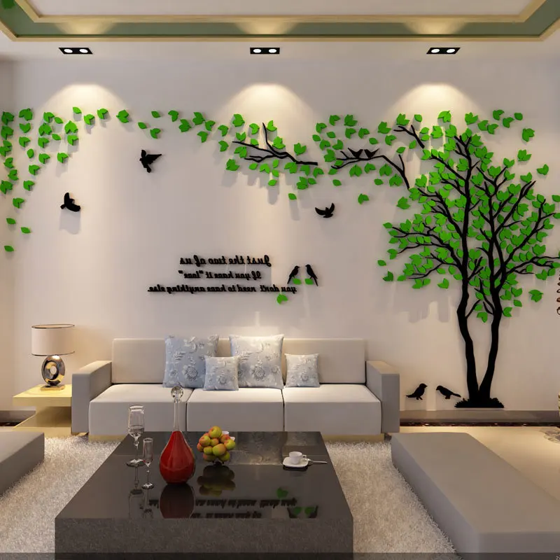 Парные зеркальные настенные наклейки на дерево Pegatinas Paredes Decoracion DIY 3D акриловые