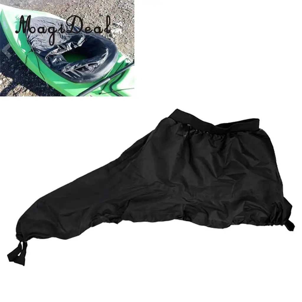 MagiDeal Spray Skirt Kayak Canoe Cockpit Deck Cover Sprayskirt Waterproof Storage Black Marine Water Sports Accessories S/M/L/XL