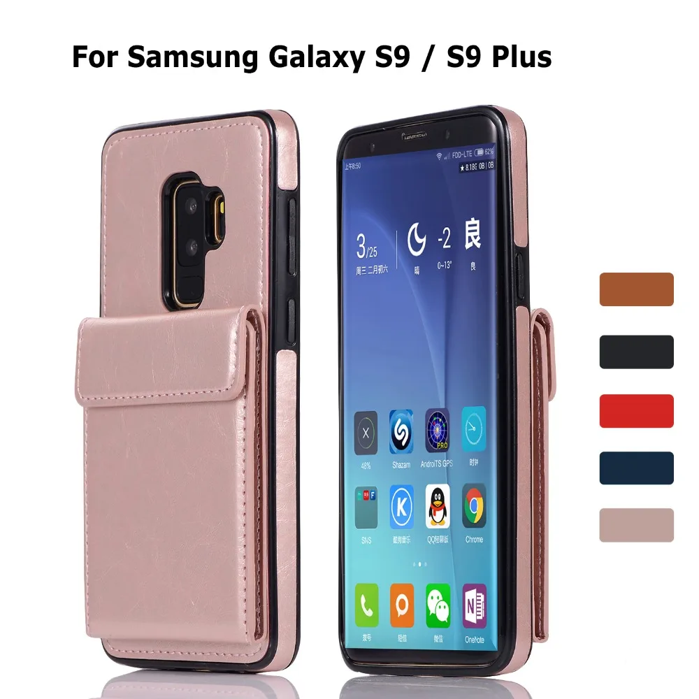 

Leather Filp Case for Samsung Galaxy S9 Magnetic Wallet Leather Cover for Samsung S9 Plus Phone Case with 4 Card Slot Coque