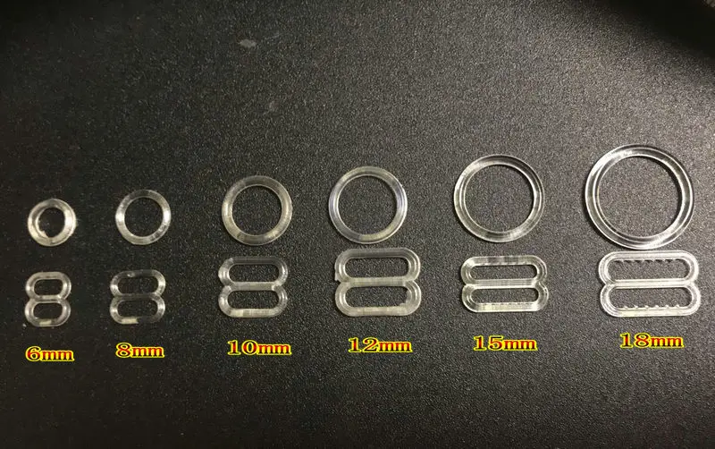 Различные размеры 1000 шт(500 наборов) пластиковые прозрачные кольца и ползунки прозрачные пряжки для бюстгальтера регуляторы майки