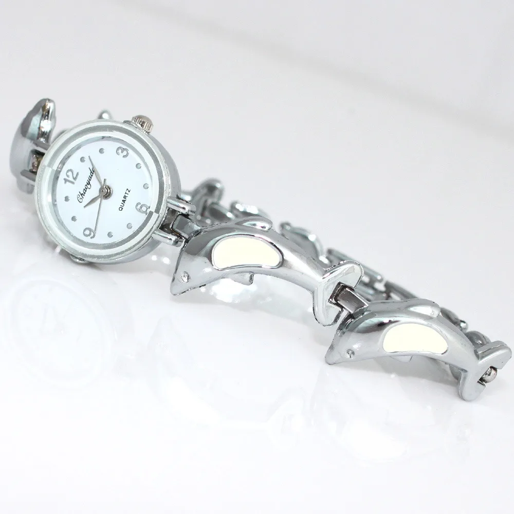 女性のためのクォーツ腕時計,イルカのスタイルのブレスレット,新しい