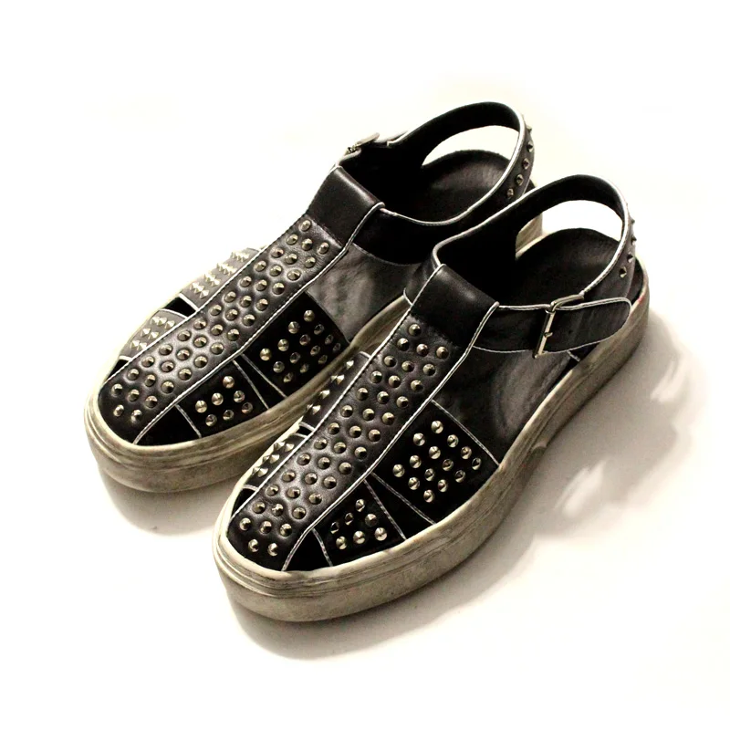 Mens Summer Sandals Genuine Leather Casual luxury beach shoes High