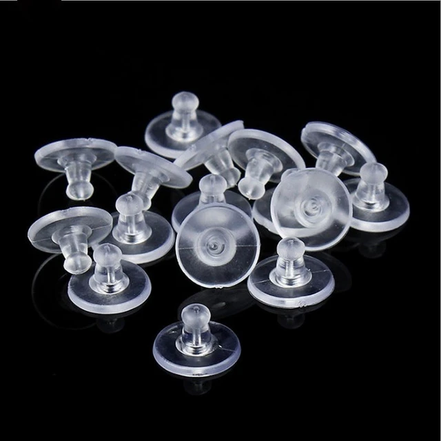 Silicone Earrings Back Stoppers  Plastic Earring Back Plug Cap -  100-300pcs Earring - Aliexpress