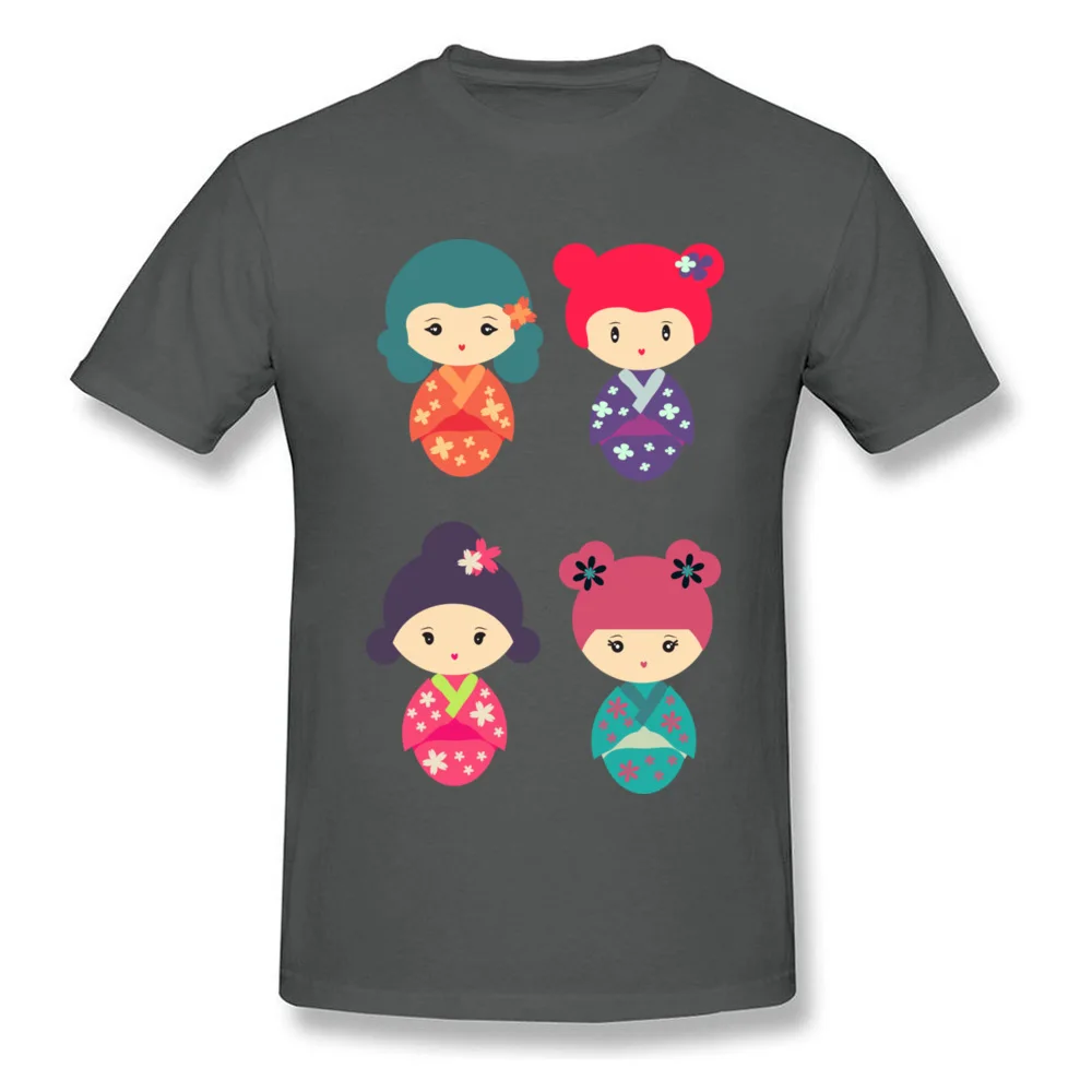 Kokeshi Design Short Sleeve Tops Shirts Lovers Day O Neck 100% Cotton Fabric Men T Shirts Design Sweatshirts Slim Fit Kokeshi carbon