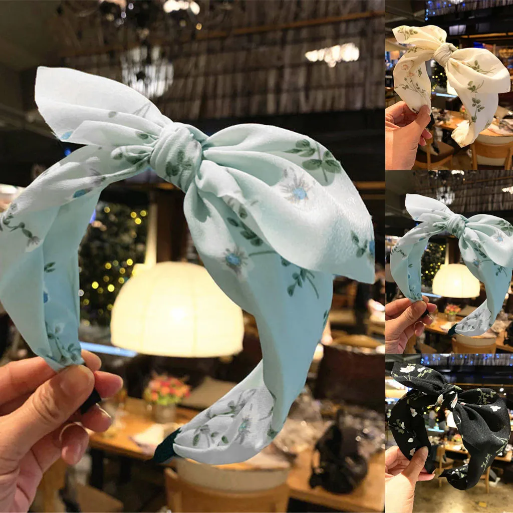 

Women 2019 Fashion Bow Knot Hairband Headband Fabric Headbands Head Wrap Hair Bands Hair Accessories