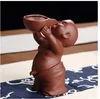 Tea Pets Ornament Chinese Folk Art Purple Clay Decoration Crafts Figurines Little Monk Yixing Baby Boy Spray Pee Tea Accessories ► Photo 3/5