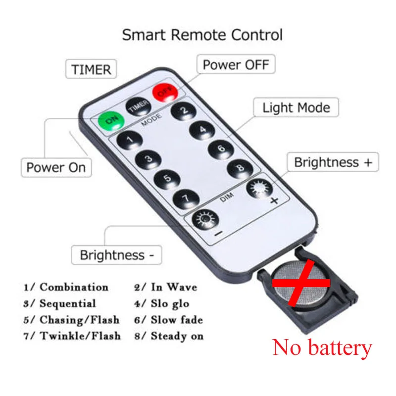 5/10M Водонепроницаемый дистанционного Управление гирляндой Батарея питанием, светодиодное освещение 8 Режим таймера Свадебные гирлянды декоративные рождественские огни