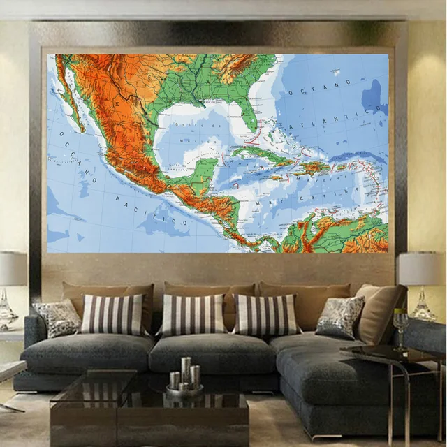 Us 1 98 Lowest Price Colors South America Map Fashion Living Room Paintings Print On Canvas Oil Painting No Framed Whole In