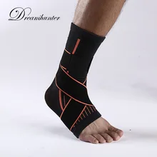 1 шт. поддержка лодыжки 3D Ткачество Эластичный регулируемый обмотка двойной клейкий бинт черный нейлоновый ремень Баскетбол Футбол лодыжки брекет
